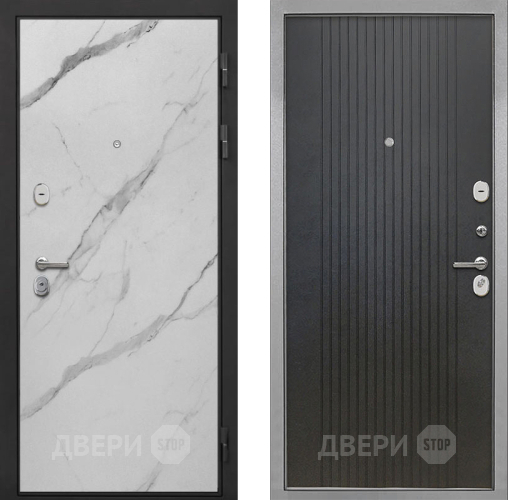 Входная металлическая Дверь Интекрон (INTECRON) Гектор Мрамор Арктик ФЛ-295 Лофт черный в Лосино-Петровский