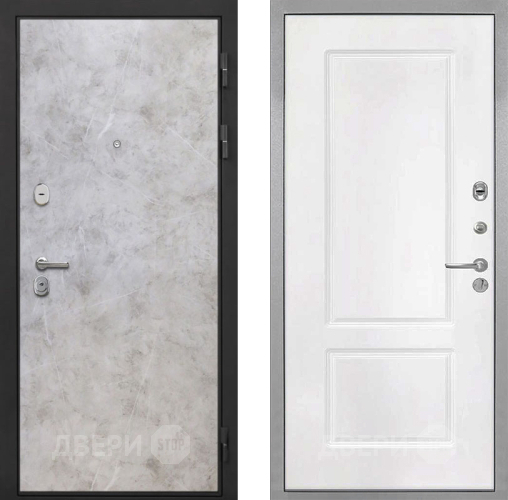 Входная металлическая Дверь Интекрон (INTECRON) Гектор Мрамор Светлый КВ-2 Белый матовый в Лосино-Петровский