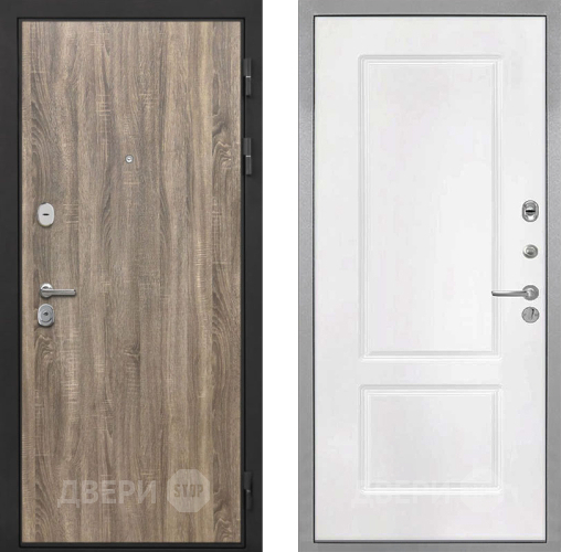 Входная металлическая Дверь Интекрон (INTECRON) Гектор Дуб Турин КВ-2 Белый матовый в Лосино-Петровский