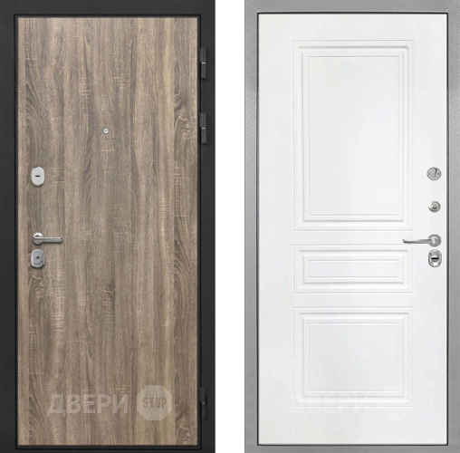 Входная металлическая Дверь Интекрон (INTECRON) Гектор Дуб Турин ФЛ-243 Белый матовый в Лосино-Петровский