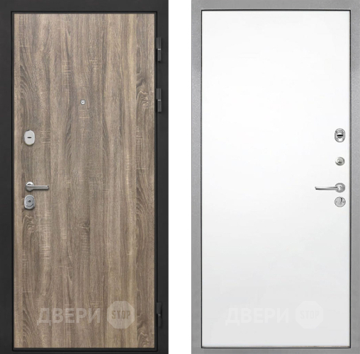 Входная металлическая Дверь Интекрон (INTECRON) Гектор Дуб Турин Гладкая Силк Сноу в Лосино-Петровский