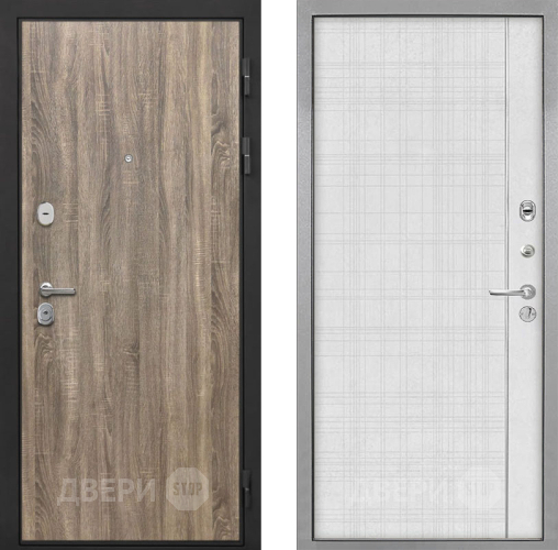 Входная металлическая Дверь Интекрон (INTECRON) Гектор Дуб Турин В-07 с молдингом Лофт белый в Лосино-Петровский