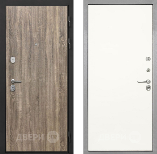 Входная металлическая Дверь Интекрон (INTECRON) Гектор Дуб Турин Гладкая Слоновая кость в Лосино-Петровский