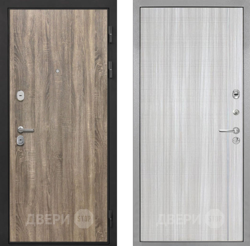 Входная металлическая Дверь Интекрон (INTECRON) Гектор Дуб Турин В-07 с молдингом Сандал белый в Лосино-Петровский