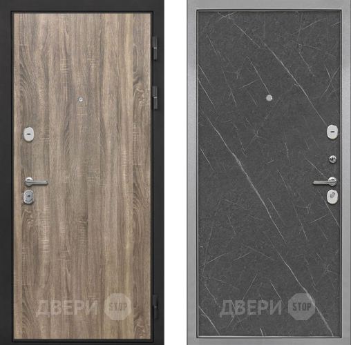 Входная металлическая Дверь Интекрон (INTECRON) Гектор Дуб Турин Гладкая Гранит лава оникс в Лосино-Петровский