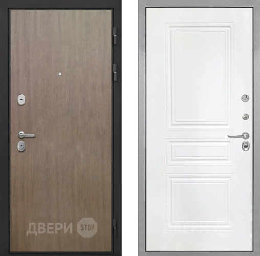Входная металлическая Дверь Интекрон (INTECRON) Гектор Венге Коричневый ФЛ-243 Белый матовый в Лосино-Петровский