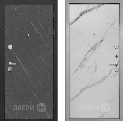 Входная металлическая Дверь Интекрон (INTECRON) Гектор Гранит Лава Оникс Гладкая Мрамор натуральный арктик в Лосино-Петровский