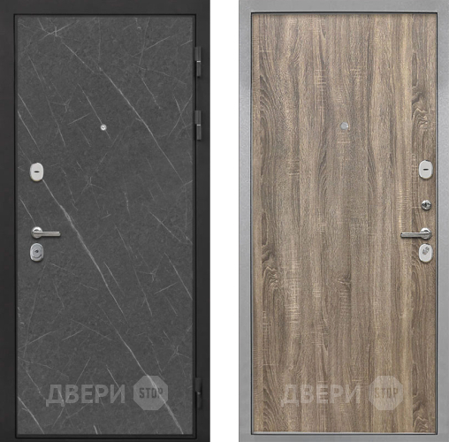 Входная металлическая Дверь Интекрон (INTECRON) Гектор Гранит Лава Оникс Гладкая Дуб турин в Лосино-Петровский