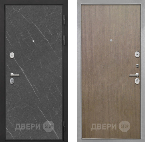 Входная металлическая Дверь Интекрон (INTECRON) Гектор Гранит Лава Оникс Гладкая шпон Венге коричневый в Лосино-Петровский