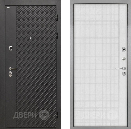 Входная металлическая Дверь Интекрон (INTECRON) Олимпия Black 4К В-07 с молдингом Лофт белый в Лосино-Петровский