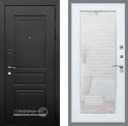 Входная металлическая Дверь Рекс (REX) 6 Венге Зеркало Пастораль Силк Сноу в Лосино-Петровский