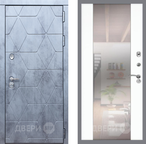 Входная металлическая Дверь Рекс (REX) 28 СБ-16 Зеркало Силк Сноу в Лосино-Петровский