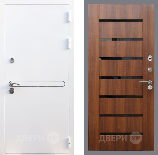 Входная металлическая Дверь Рекс (REX) 27 СБ-14 стекло черное Орех бренди в Лосино-Петровский