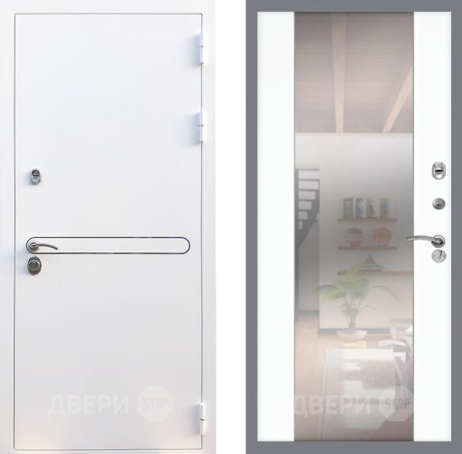 Входная металлическая Дверь Рекс (REX) 27 СБ-16 Зеркало Силк Сноу в Лосино-Петровский