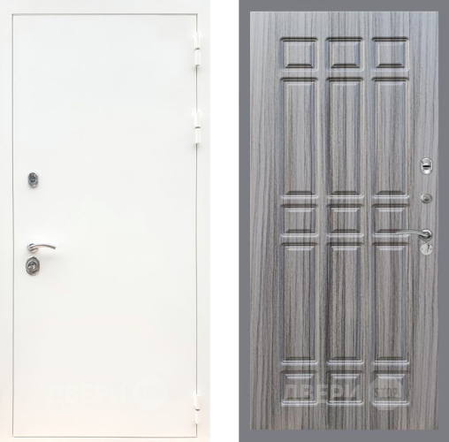 Входная металлическая Дверь Рекс (REX) 5 Белая Шагрень FL-33 Сандал грей в Лосино-Петровский