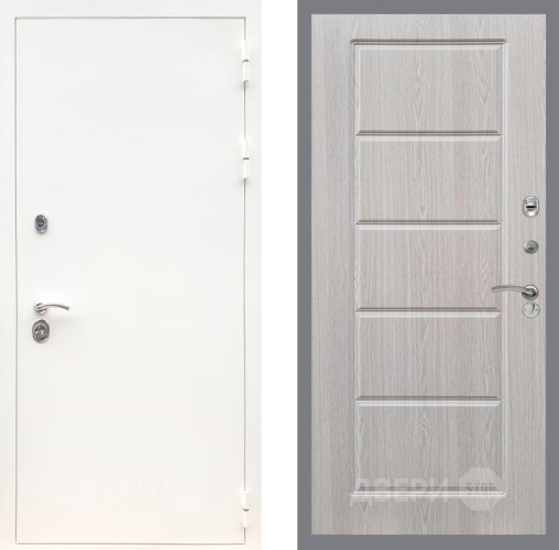 Дверь Рекс (REX) 5 Белая Шагрень FL-39 Беленый дуб в Лосино-Петровский