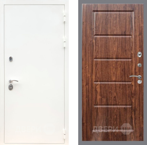 Дверь Рекс (REX) 5 Белая Шагрень FL-39 орех тисненый в Лосино-Петровский