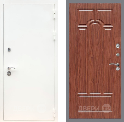 Дверь Рекс (REX) 5 Белая Шагрень FL-58 орех тисненый в Лосино-Петровский