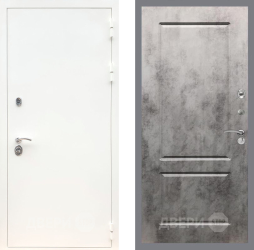 Дверь Рекс (REX) 5 Белая Шагрень FL-117 Бетон темный в Лосино-Петровский