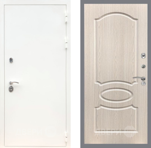 Дверь Рекс (REX) 5 Белая Шагрень FL-128 Беленый дуб в Лосино-Петровский