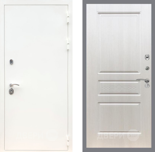 Дверь Рекс (REX) 5 Белая Шагрень FL-243 Лиственница беж в Лосино-Петровский