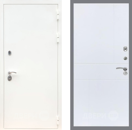 Входная металлическая Дверь Рекс (REX) 5 Белая Шагрень FL-290 Силк Сноу в Лосино-Петровский