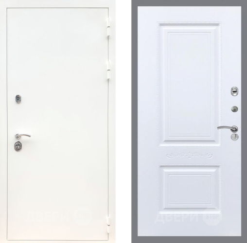 Входная металлическая Дверь Рекс (REX) 5 Белая Шагрень Смальта Силк Сноу в Лосино-Петровский