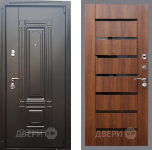 Дверь Рекс (REX) 9 СБ-14 стекло черное Орех бренди в Лосино-Петровский