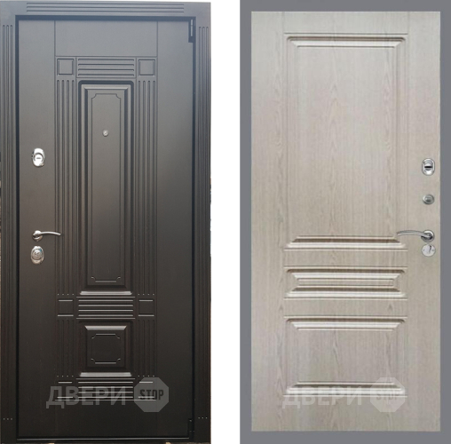 Входная металлическая Дверь Рекс (REX) 9 FL-243 Беленый дуб в Лосино-Петровский