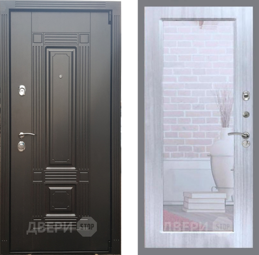 Входная металлическая Дверь Рекс (REX) 9 Зеркало Пастораль Сандал белый в Лосино-Петровский