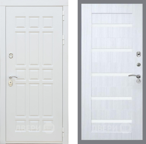 Дверь Рекс (REX) 8 Силк Сноу СБ-14 стекло белое Сандал белый в Лосино-Петровский