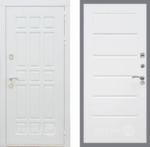 Входная металлическая Дверь Рекс (REX) 8 Силк Сноу Сити Белый ясень в Лосино-Петровский