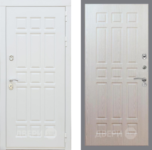 Входная металлическая Дверь Рекс (REX) 8 Силк Сноу FL-33 Беленый дуб в Лосино-Петровский