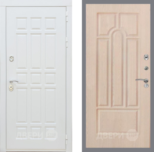 Входная металлическая Дверь Рекс (REX) 8 Силк Сноу FL-58 Беленый дуб в Лосино-Петровский