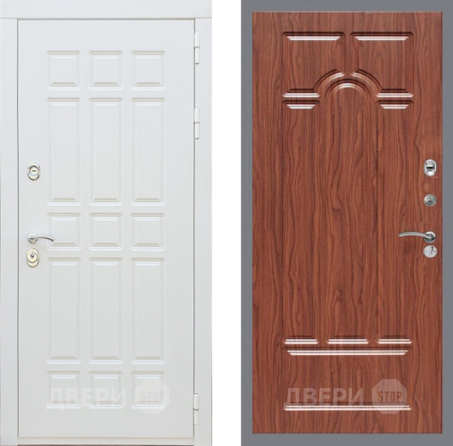 Входная металлическая Дверь Рекс (REX) 8 Силк Сноу FL-58 орех тисненый в Лосино-Петровский