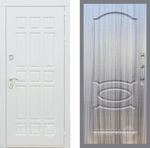 Входная металлическая Дверь Рекс (REX) 8 Силк Сноу FL-128 Сандал грей в Лосино-Петровский