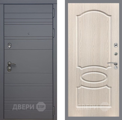 Входная металлическая Дверь Рекс (REX) 14 силк титан FL-128 Беленый дуб в Лосино-Петровский