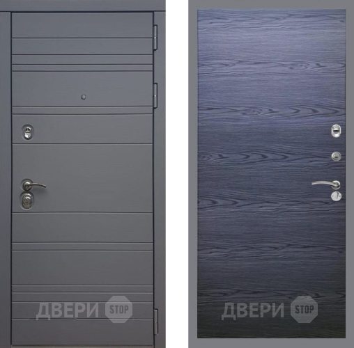 Входная металлическая Дверь Рекс (REX) 14 силк титан GL Дуб тангенальный черный в Лосино-Петровский