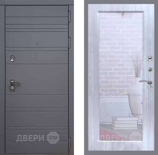 Дверь Рекс (REX) 14 силк титан Зеркало Пастораль Сандал белый в Лосино-Петровский