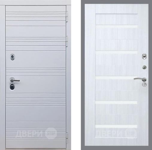 Дверь Рекс (REX) 14 Силк Сноу СБ-14 стекло белое Сандал белый в Лосино-Петровский