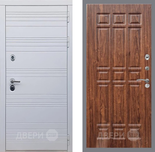 Входная металлическая Дверь Рекс (REX) 14 Силк Сноу FL-33 орех тисненый в Лосино-Петровский