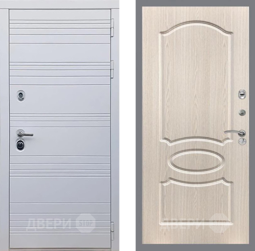 Входная металлическая Дверь Рекс (REX) 14 Силк Сноу FL-128 Беленый дуб в Лосино-Петровский