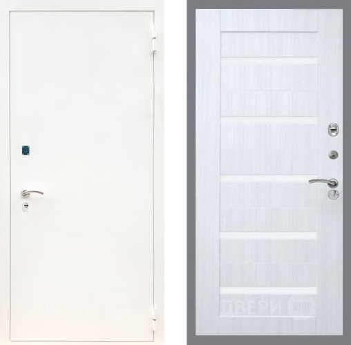 Дверь Рекс (REX) 1А Белая шагрень СБ-14 стекло белое Сандал белый в Лосино-Петровский