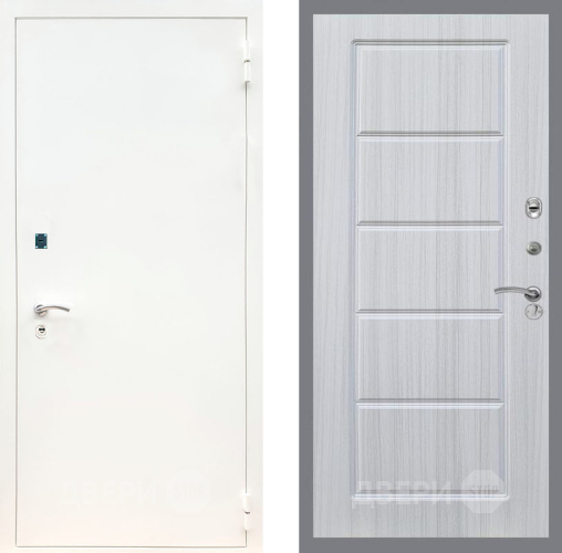 Входная металлическая Дверь Рекс (REX) 1А Белая шагрень FL-39 Сандал белый в Лосино-Петровский