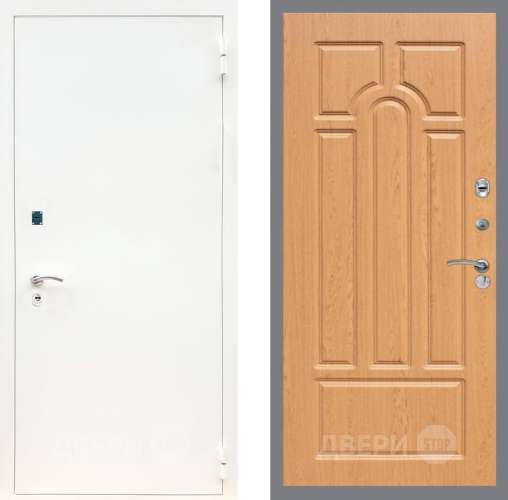 Входная металлическая Дверь Рекс (REX) 1А Белая шагрень FL-58 Дуб в Лосино-Петровский