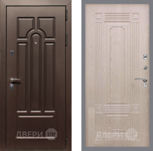 Входная металлическая Дверь Рекс (REX) Эврика FL-2 Беленый дуб в Лосино-Петровский