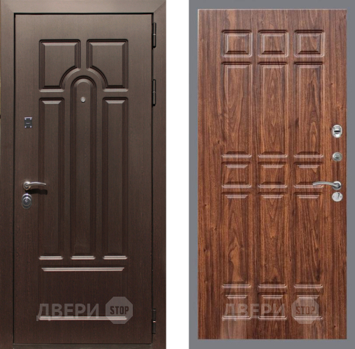 Входная металлическая Дверь Рекс (REX) Эврика FL-33 орех тисненый в Лосино-Петровский