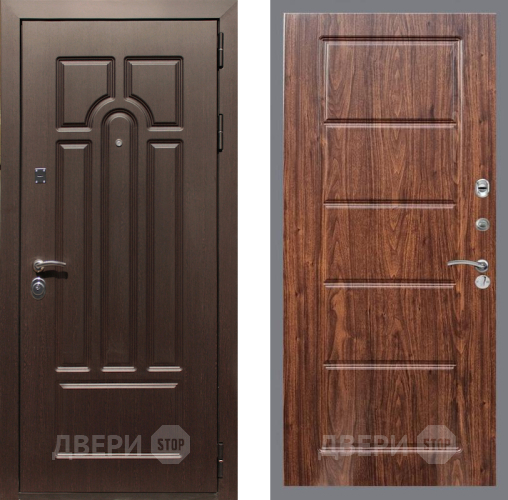 Входная металлическая Дверь Рекс (REX) Эврика FL-39 орех тисненый в Лосино-Петровский