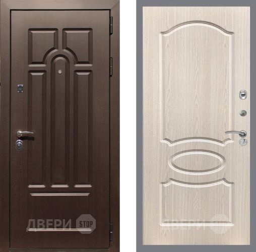 Входная металлическая Дверь Рекс (REX) Эврика FL-128 Беленый дуб в Лосино-Петровский