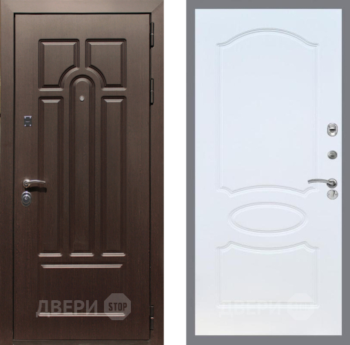 Входная металлическая Дверь Рекс (REX) Эврика FL-128 Белый ясень в Лосино-Петровский